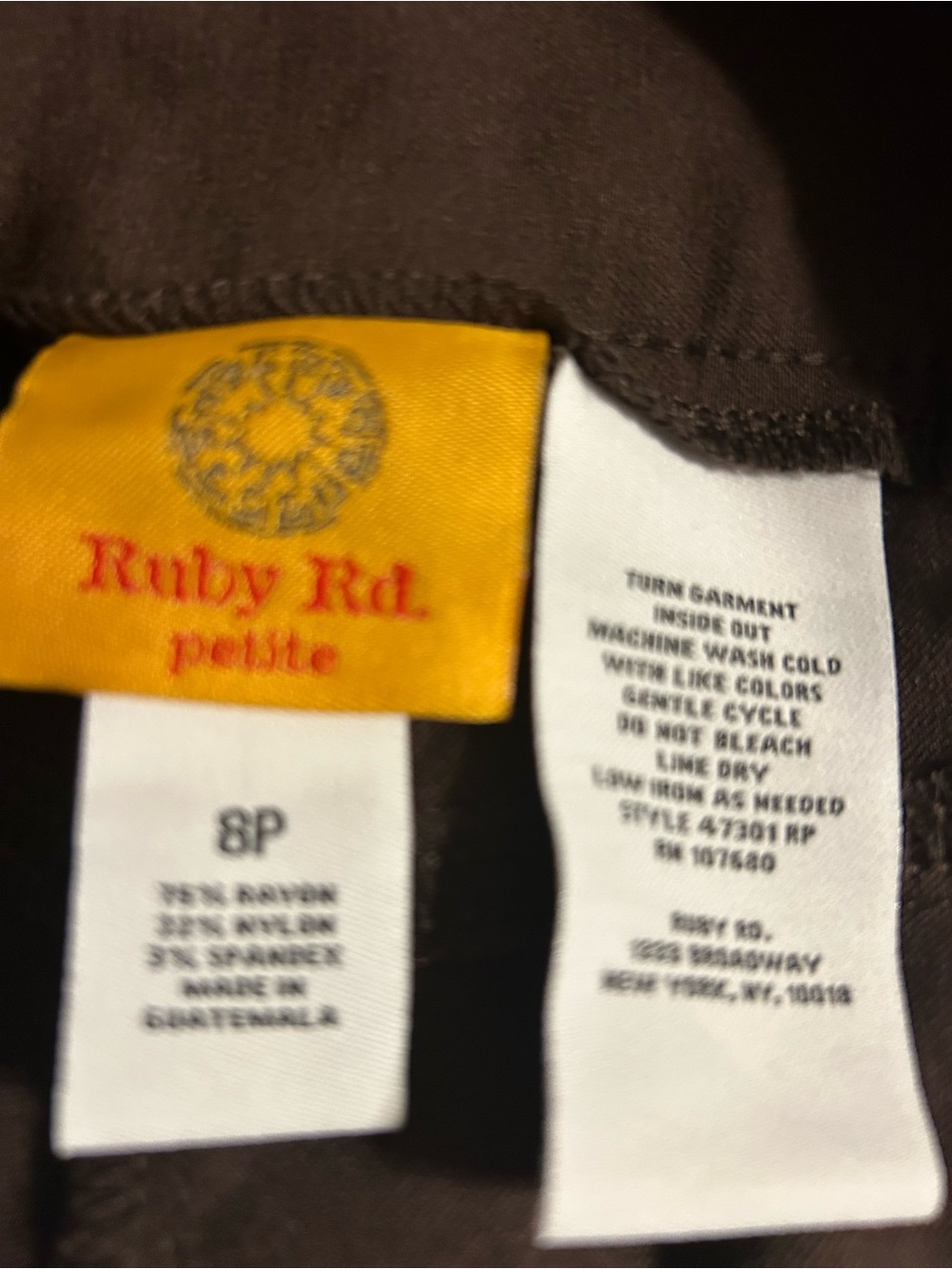 Ruby Rd. Women's Dark Brown Pants - Picture 7 of 7